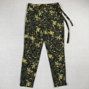 Zara‎ Pants Womens XS Multicolor Tropical Floral Resort Wear Pool Beachy Casual